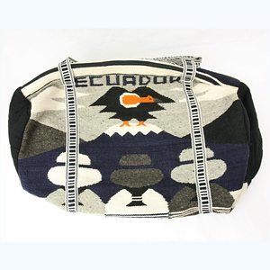 Souvenir Ecuador Condor Vulture Bird Woven Wool Tote Travel Weekender Duffel Bag